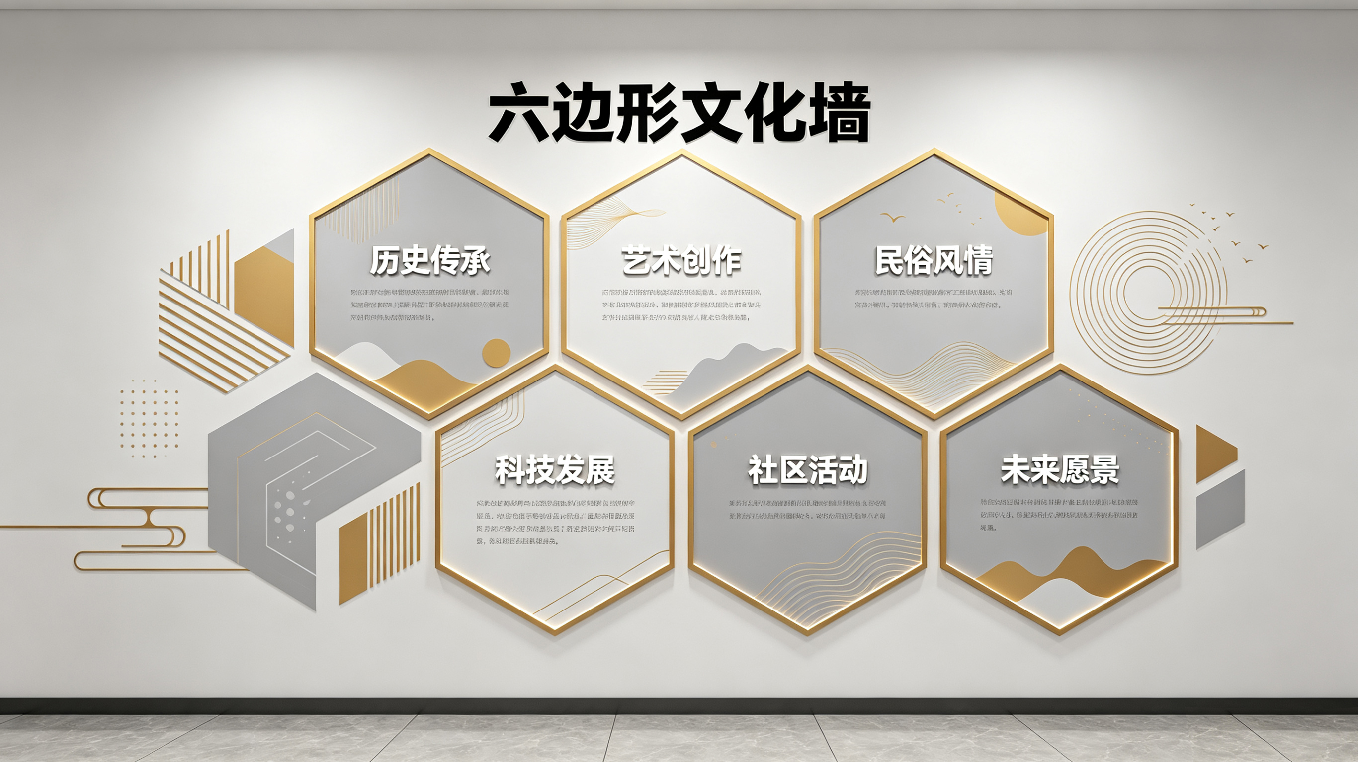 新密企业文化墙 | 六边形信息美学